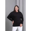 Sırtı Kanat Taş Baskılı Sweatshirt
