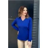 V Yaka Yanı Yırtmaçlı Bluz