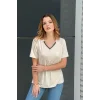 Yakası Sim Detaylı Bluz