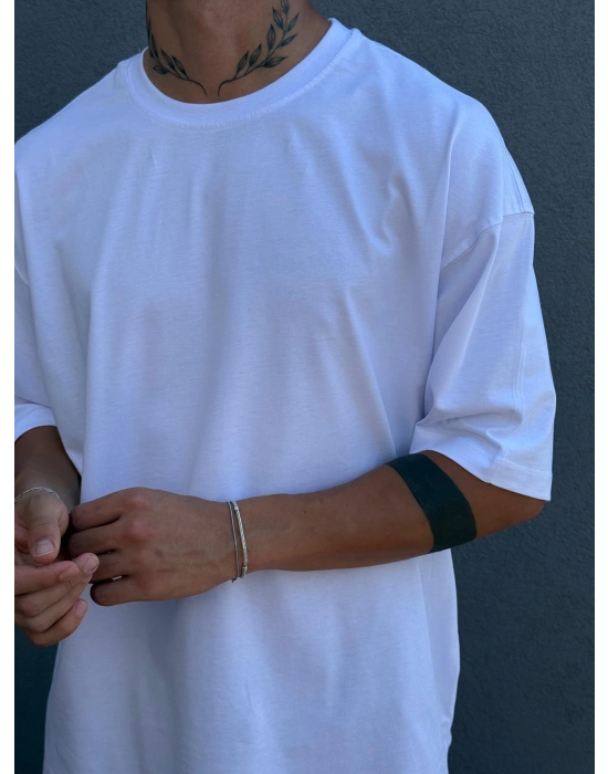 Beyaz Basic Oversize T-Shirt