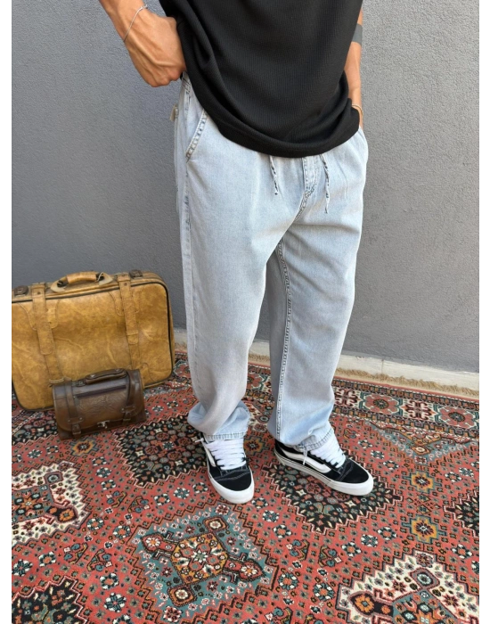 Buz Mavi Baggy Pantolon