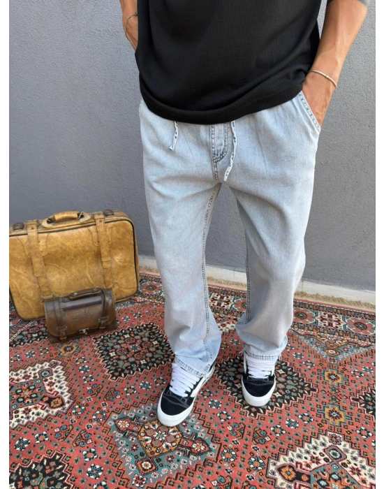 Buz Mavi Baggy Pantolon