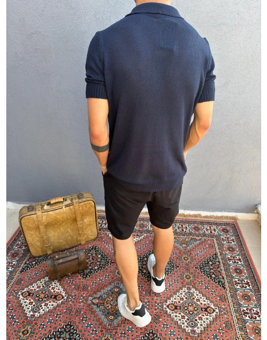 Lacivert Triko Polo Yaka T-shirt