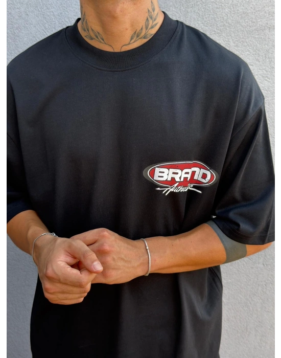 Siyah Baskılı Oversize T-shirt