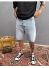 Mavi Baggy Kot Şort