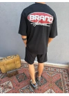 Siyah Baskılı Oversize T-shirt