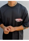 Siyah Baskılı Oversize T-shirt