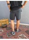 Siyah Tensel Kumaş Şort