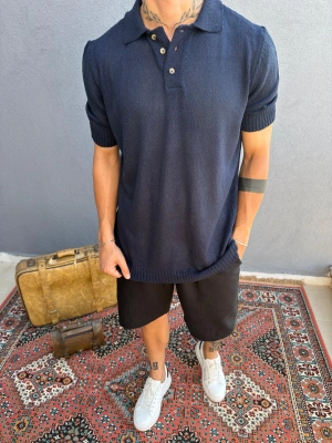 Lacivert Triko Polo Yaka T-shirt