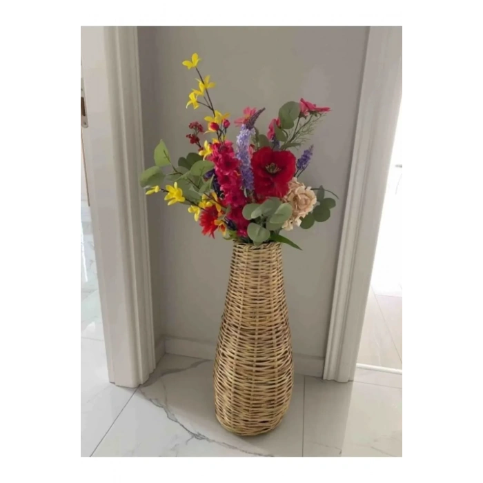 El Yapımı Hasır Örgü Vazo Pampas Vazosu Çin Vazosu Çiçeklik