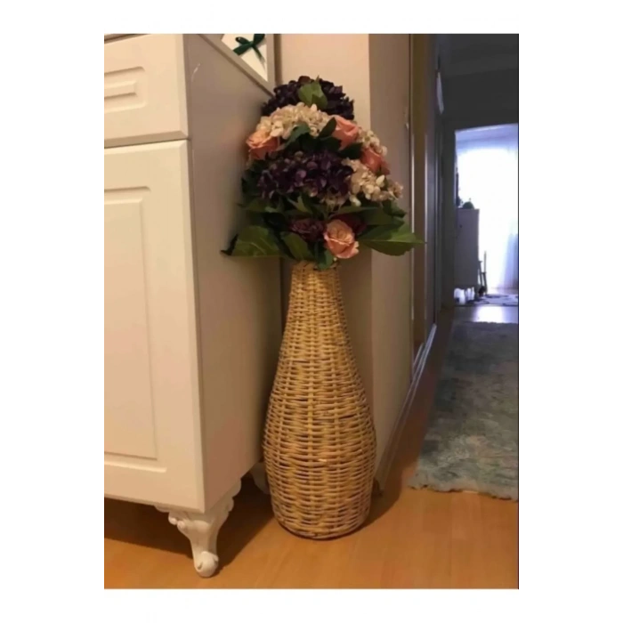 El Yapımı Hasır Örgü Vazo Pampas Vazosu Çin Vazosu Çiçeklik