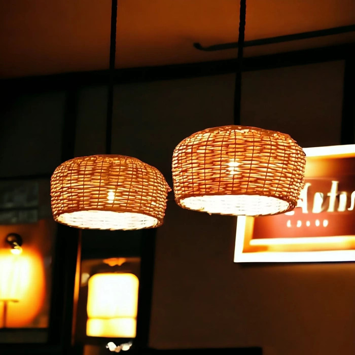 Hasır Avize El Yapımı Yuvarlak 30 cm