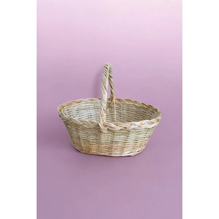 Hasır Kamış Sepet Bambu Piknik Sepeti Düzenleyici Hediye Sepeti Yılbaşı Sepeti Organizer El Yapımı Sepet