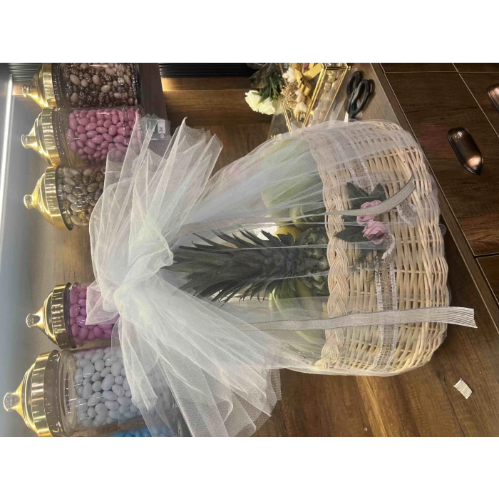 Hasır Kamış Sepet Piknik Sepeti Bahçe Sepeti