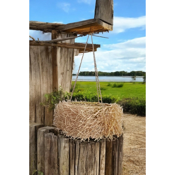 Hasır Kirpi Avize - El Yapımı Doğal Şıklık