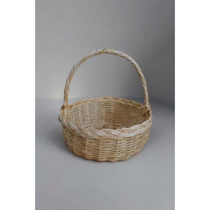 Hasır Sepet Kulplu Çok Amaçlı Kullanım Söz Nişan Yılbaşı Hediye Sepeti