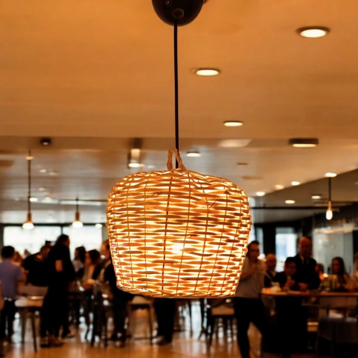 Hasır Yuvarlak Avize El Yapımı 25 Cm