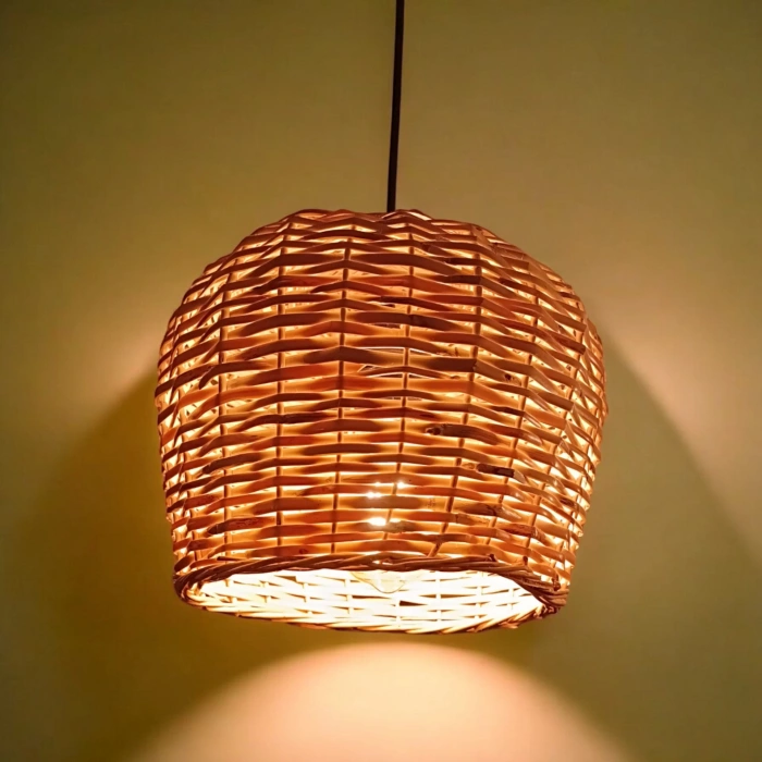 Hasır Yuvarlak Avize El Yapımı 30 Cm Çapında