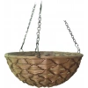 Kamış Hasır Balkon Bahçe Saksısı Dekoratif Saksı Metal Zincirli