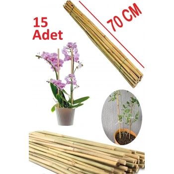 Bitki Destek Çubuğu Bambu | 90 cm 15 Adet Kamış Kargı Bitki Destek Çubukları