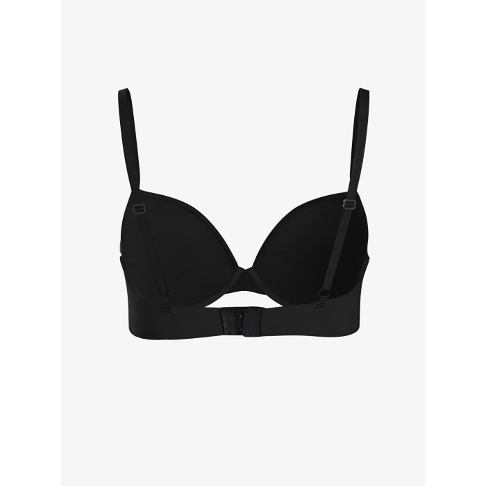 SCM LINGERIE SİYAH VE TEN RENGİ Balenli Dolgusuz Düz Tişört Sütyen 2li Paket