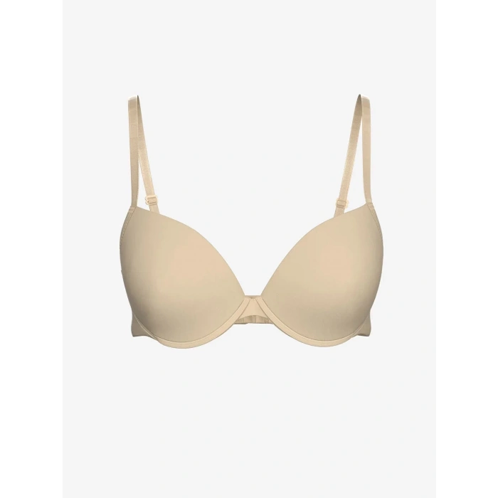 SCM LINGERIE SİYAH VE TEN RENGİ Balenli Dolgusuz Düz Tişört Sütyen 2li Paket