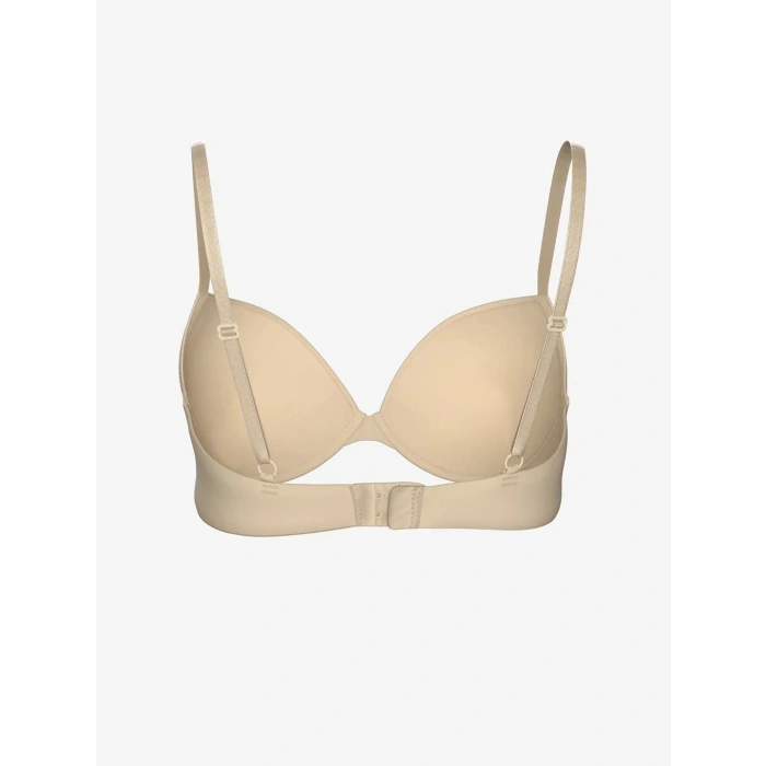 SCM LINGERIE SİYAH VE TEN RENGİ Balenli Dolgusuz Düz Tişört Sütyen 2li Paket