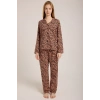 KADIN KAPLAN DESENLİ  DÜĞMELİ PİJAMA TAKIMI