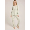 MİNT YEŞİLİ DÜĞMELİ PİJAMA TAKIMI