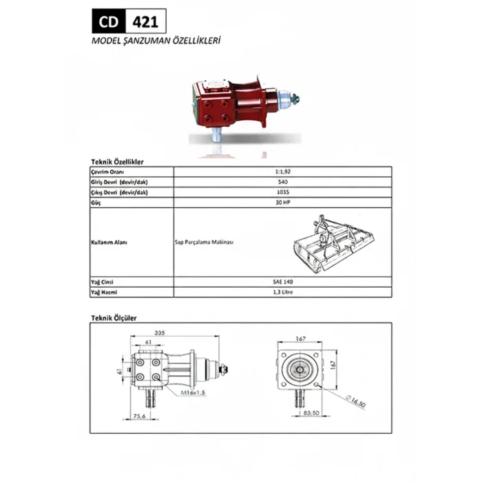 CD 421 Ot Parçalama Büyük Şanzıman