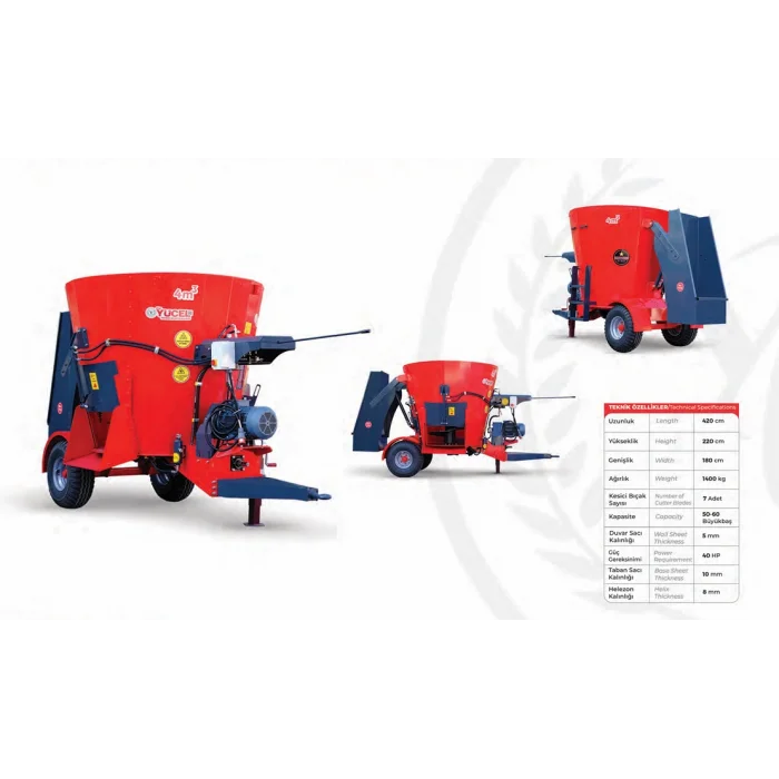 Özyücel 4m³ Çekilir Tip Yem Karma Makinesi