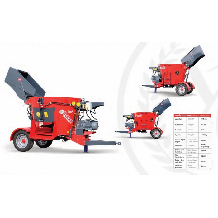 Özyücel 2.5m³ Çekilir Tip Yem Karma Makinesi