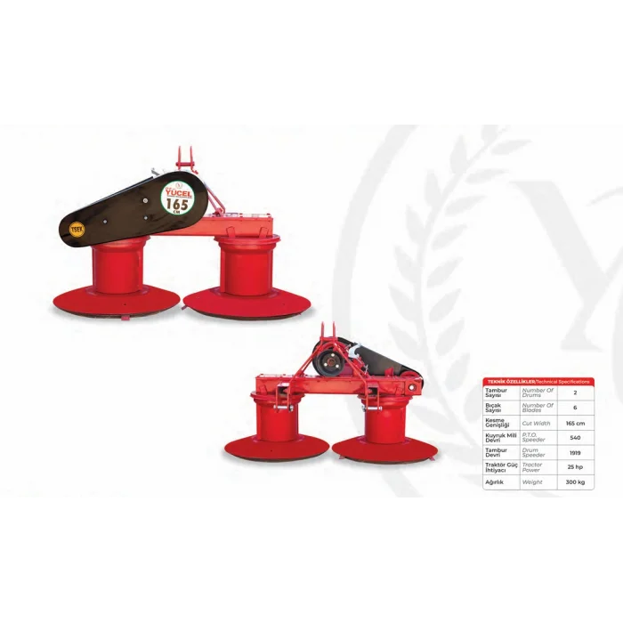 Özyücel 165 CM Bağ Arası Tamburlu Çayır Biçme Makinesi