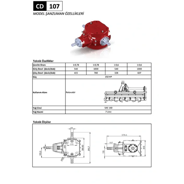 CD 107 Rotovatör Şanzıman