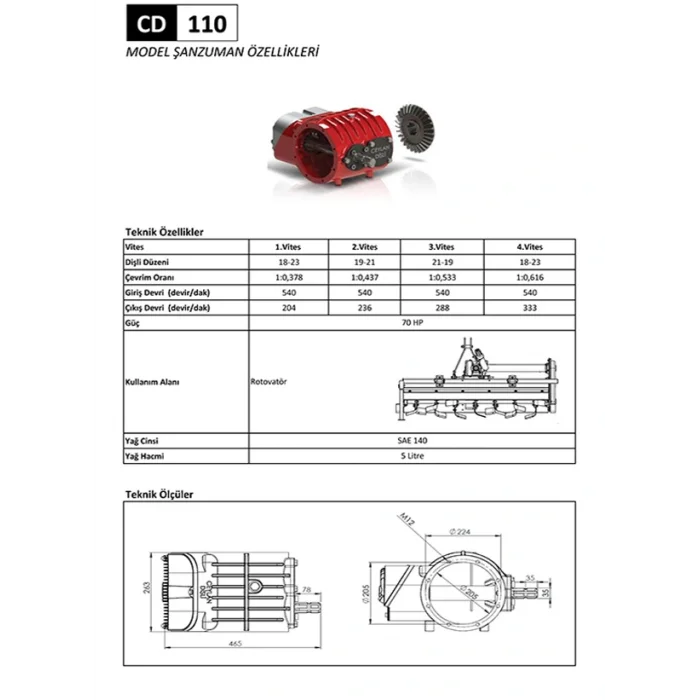CD 110 Rotovatör Şanzıman