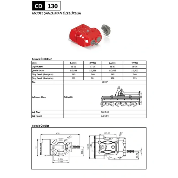 CD 130 Rotovatör Şanzıman