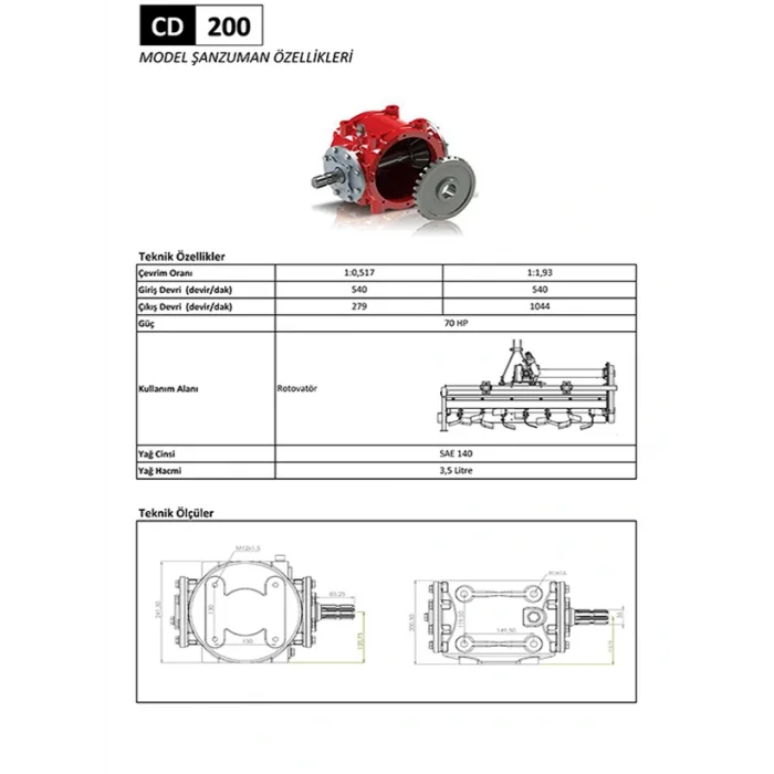 CD 200 Rotovatör Şanzıman