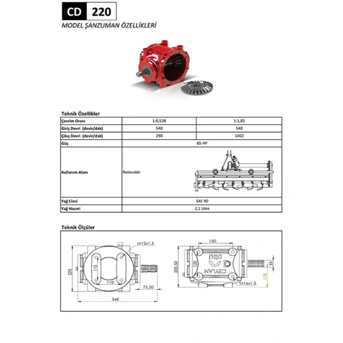 CD 220 Rotovatör Şanzıman