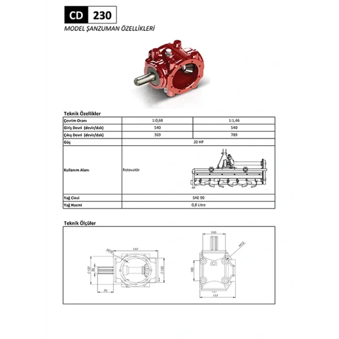 CD 230 Rotovatör Şanzıman