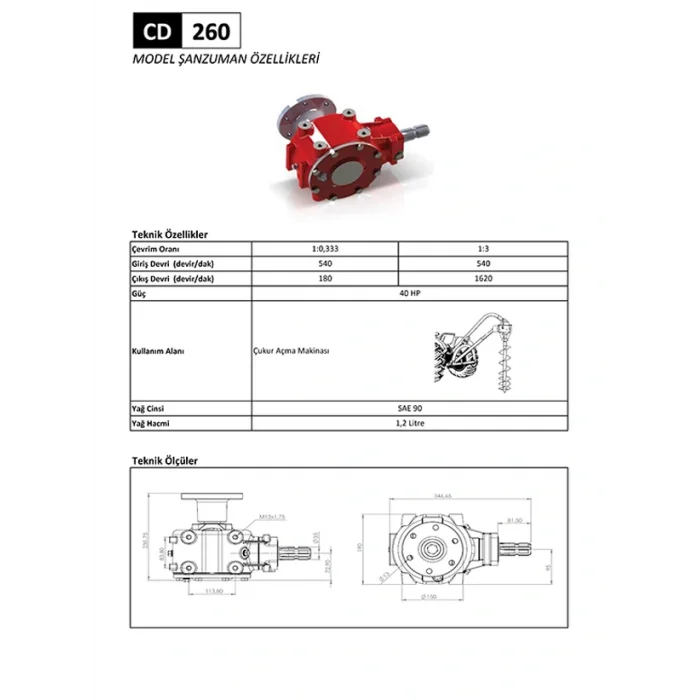 CD 260 Çukur Açma Makinesi Şanzıman