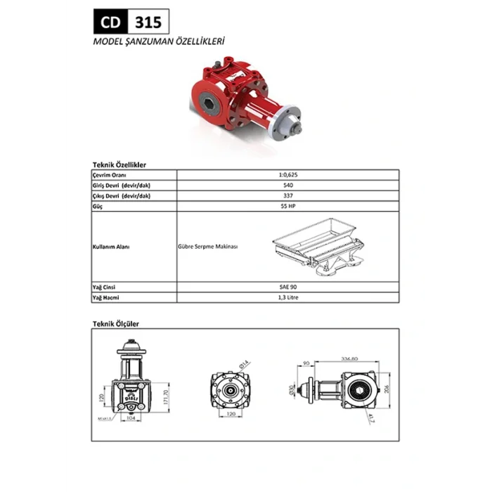 CD 315 Gübre Serpme Makinesi Şanzıman