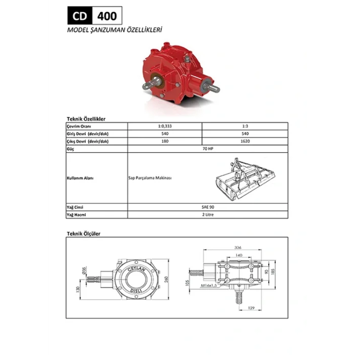CD 400 Sap Parçalama Makinesi Şanzıman