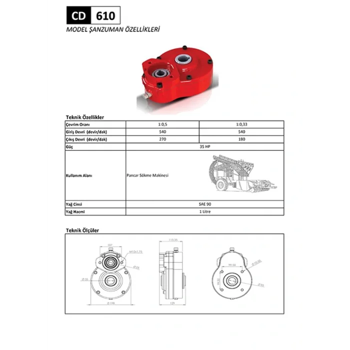 CD 610 Pancar Sökme Makinesi Şanzıman