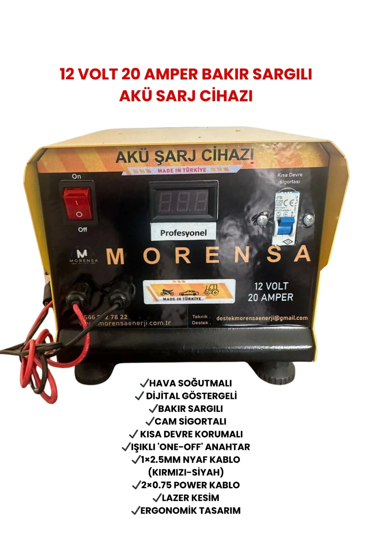 Akü Sarj Cihazı 12 Volt 20 Amper