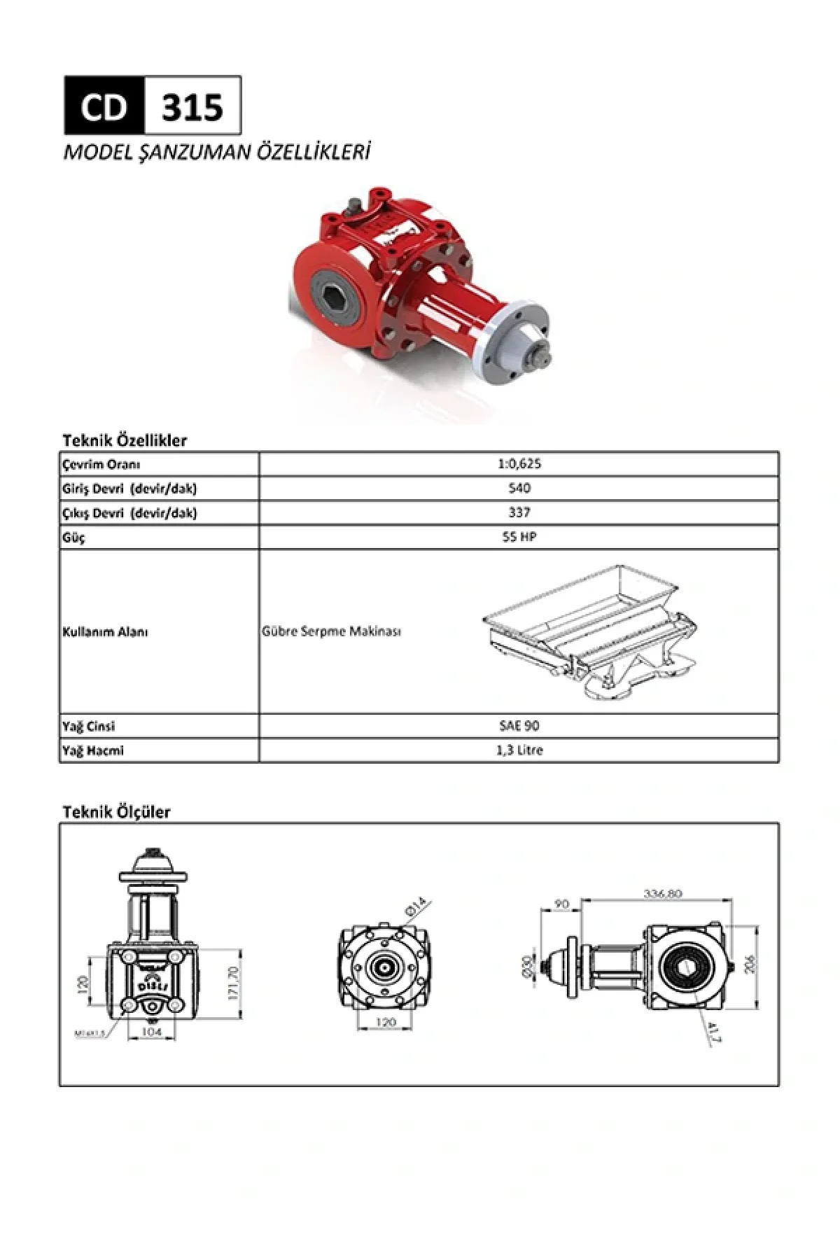 CD 315 Gübre Serpme Makinesi Şanzıman
