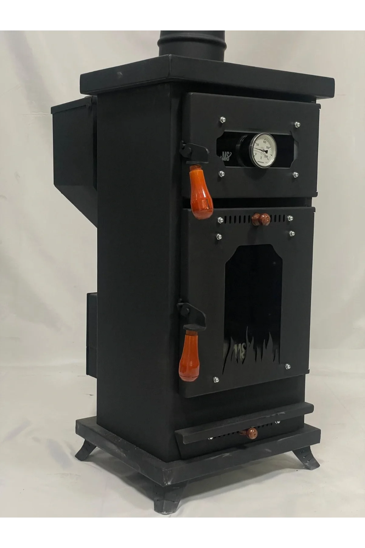 MO02 Manuel Mini Fırınlı Kuzine Tipi Pelet Soba