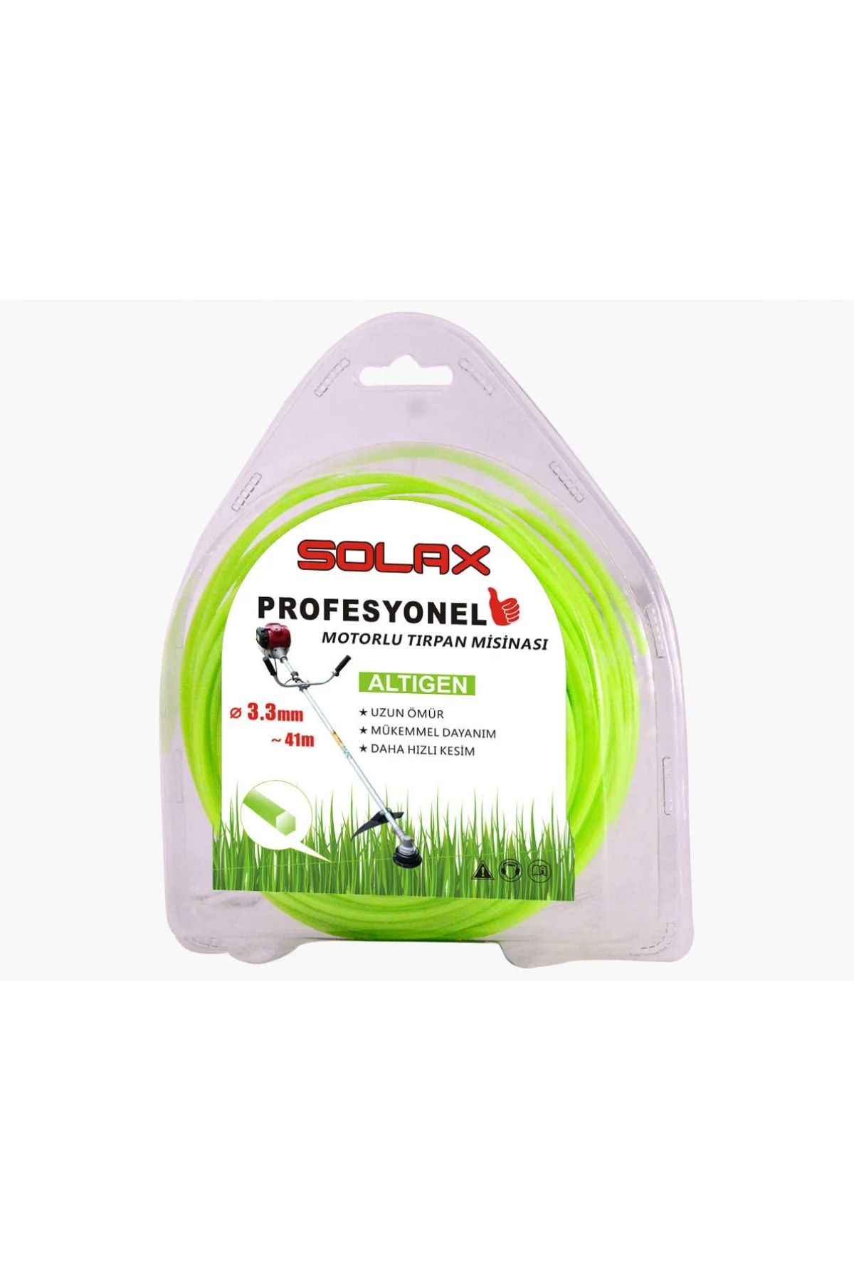 Solax 1LB Ot Biçme ve Tırpan Misinası Altıköşe 3.3 mm 41 Metre Yeşil