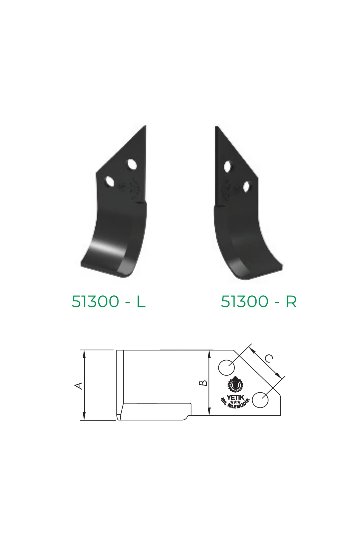 Yetik Ara Çapa Bıçağı - Türkay Tipi Uyumlu - Sağ ve Sol (48 Adet)