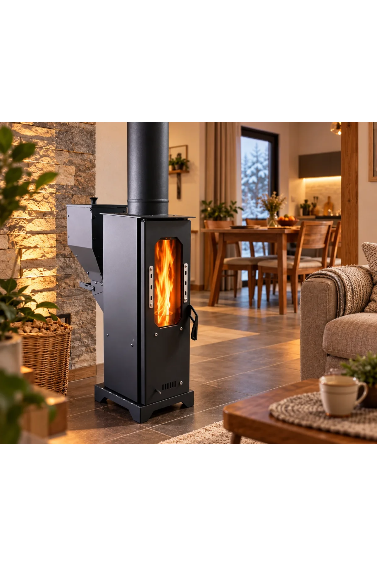 Ziraisepet Firebox Kapalı Alan Pelet Soba