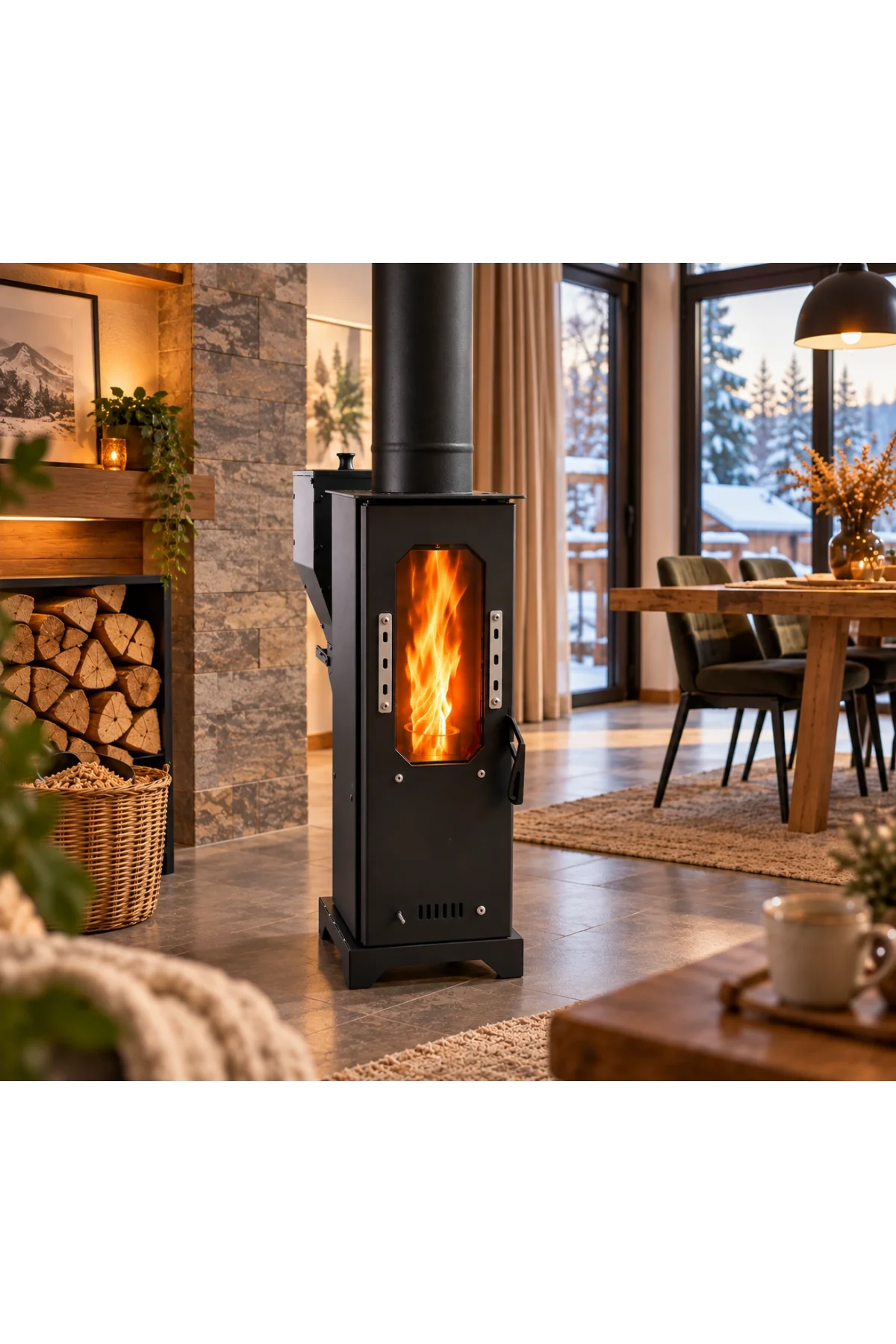 Ziraisepet Firebox Kapalı Alan Pelet Soba
